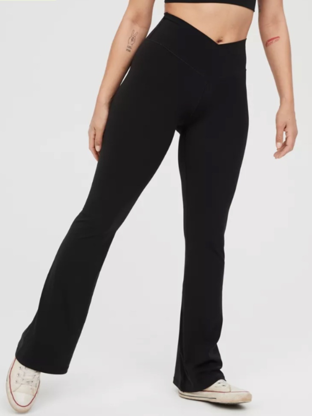 OFFLINE by Arie Real Me High Waisted Crossover Flared Stretch Leggings